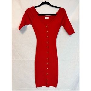 Red Button Down Dress